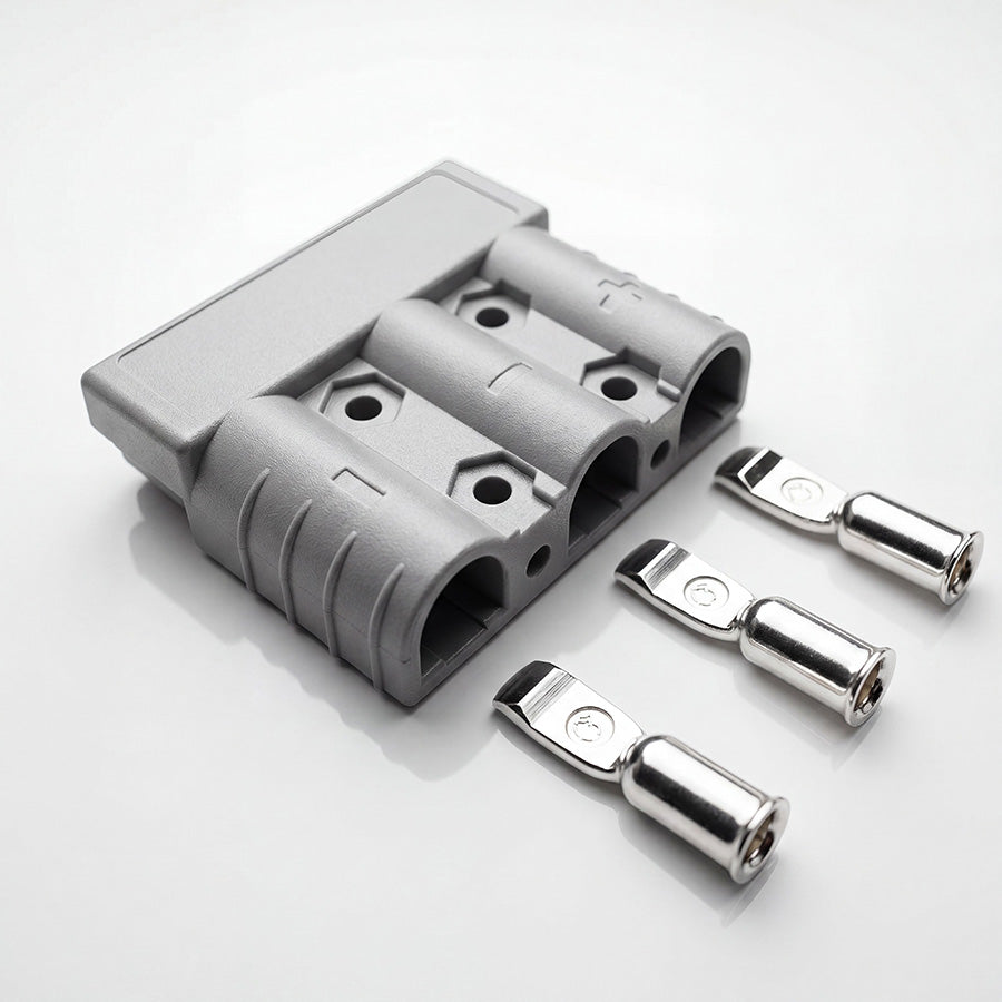 3-way 50A Anderson-style connector with silver terminals