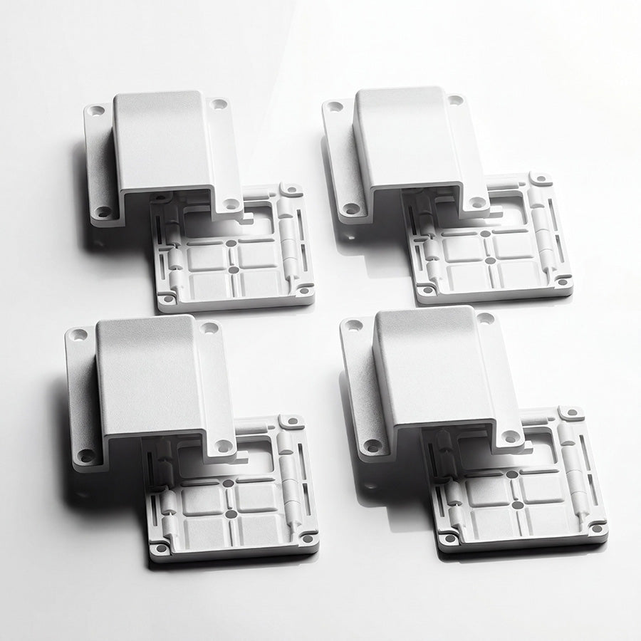 White nylon Anderson plug cover and base shown together