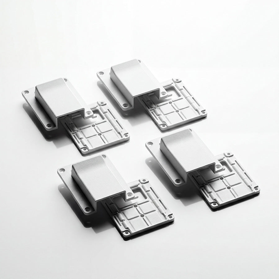 Four white nylon 50A Anderson plug mount covers and bases