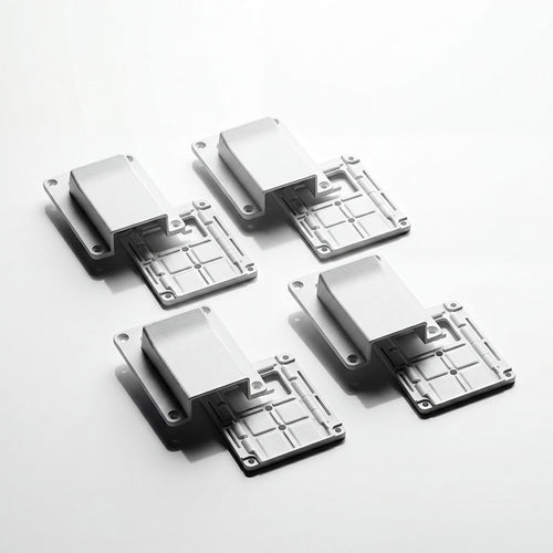 Four white nylon 50A Anderson plug mount covers and bases