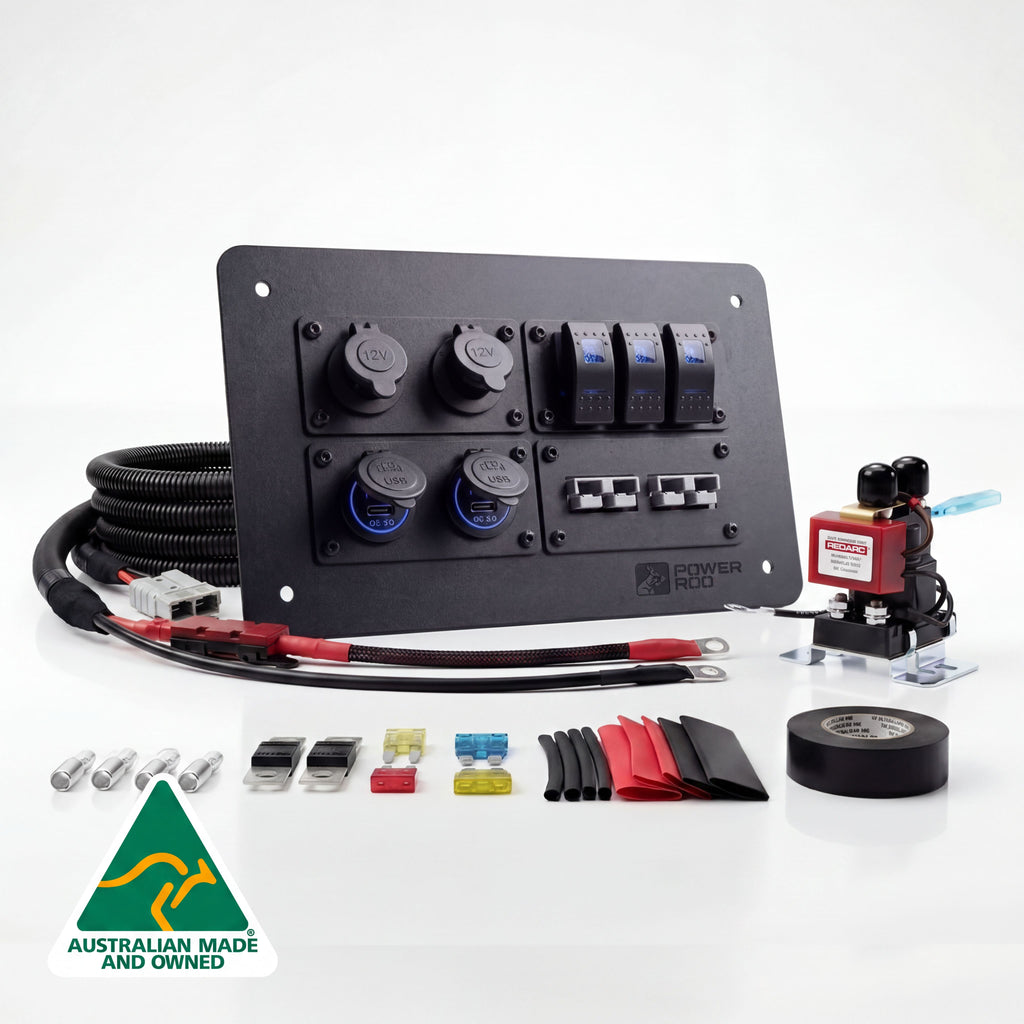 Ford Ranger standard power panel with 7m harness, REDARC smart isolator and Anderson lead