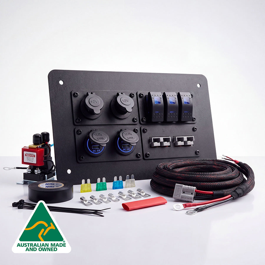 Ford Ranger standard power panel with 7m harness, REDARC smart isolator and Anderson lead