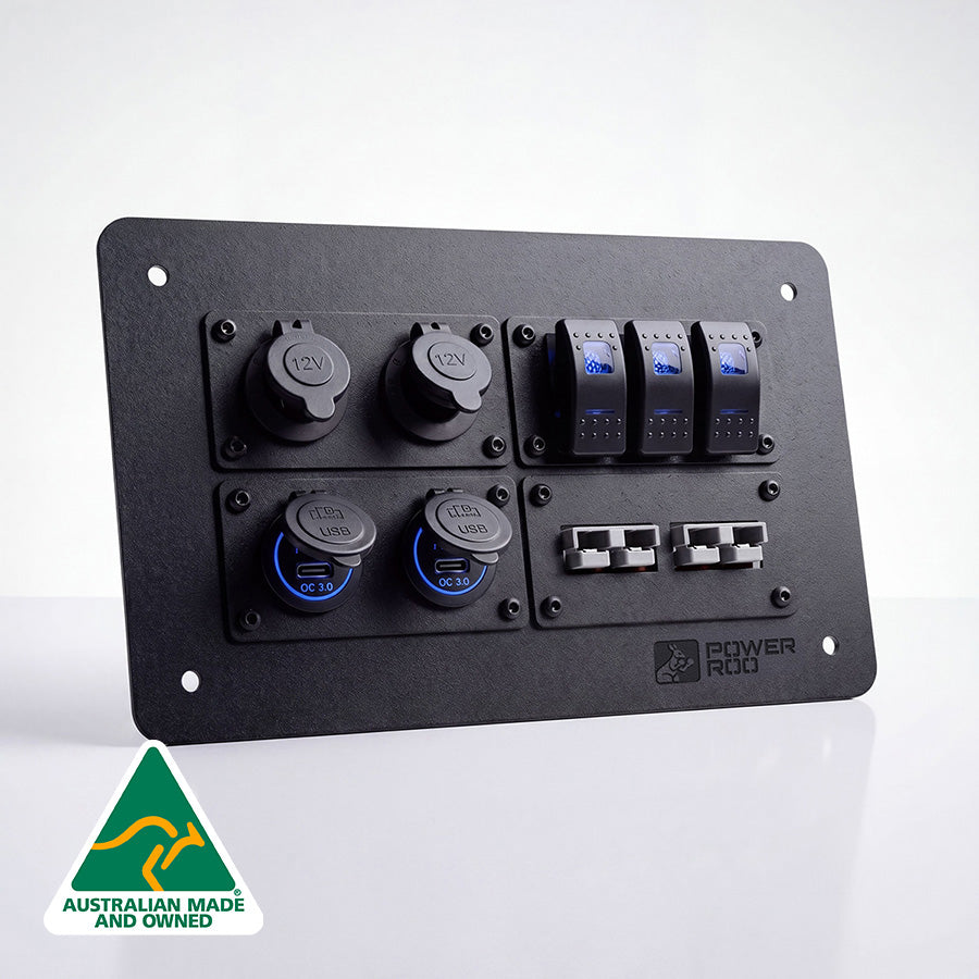 PowerRoo standard power panel pre-wired for the Ford Ranger in powder-coated steel