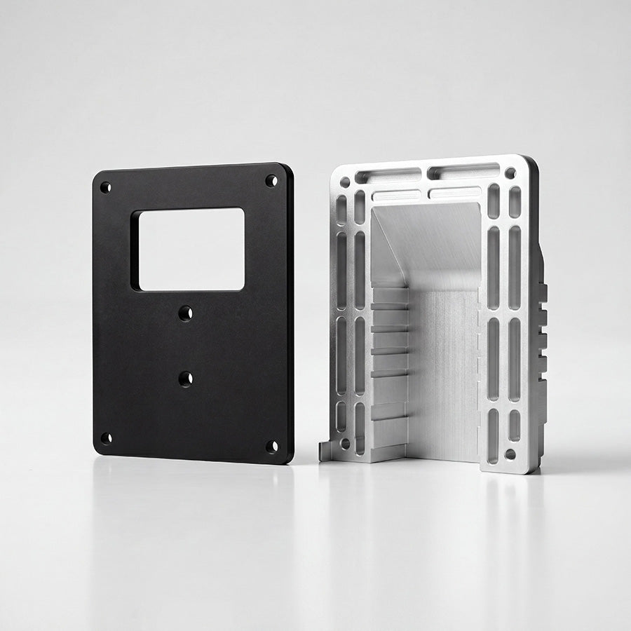 Anodised silver billet Anderson plug housing base plate and cover
