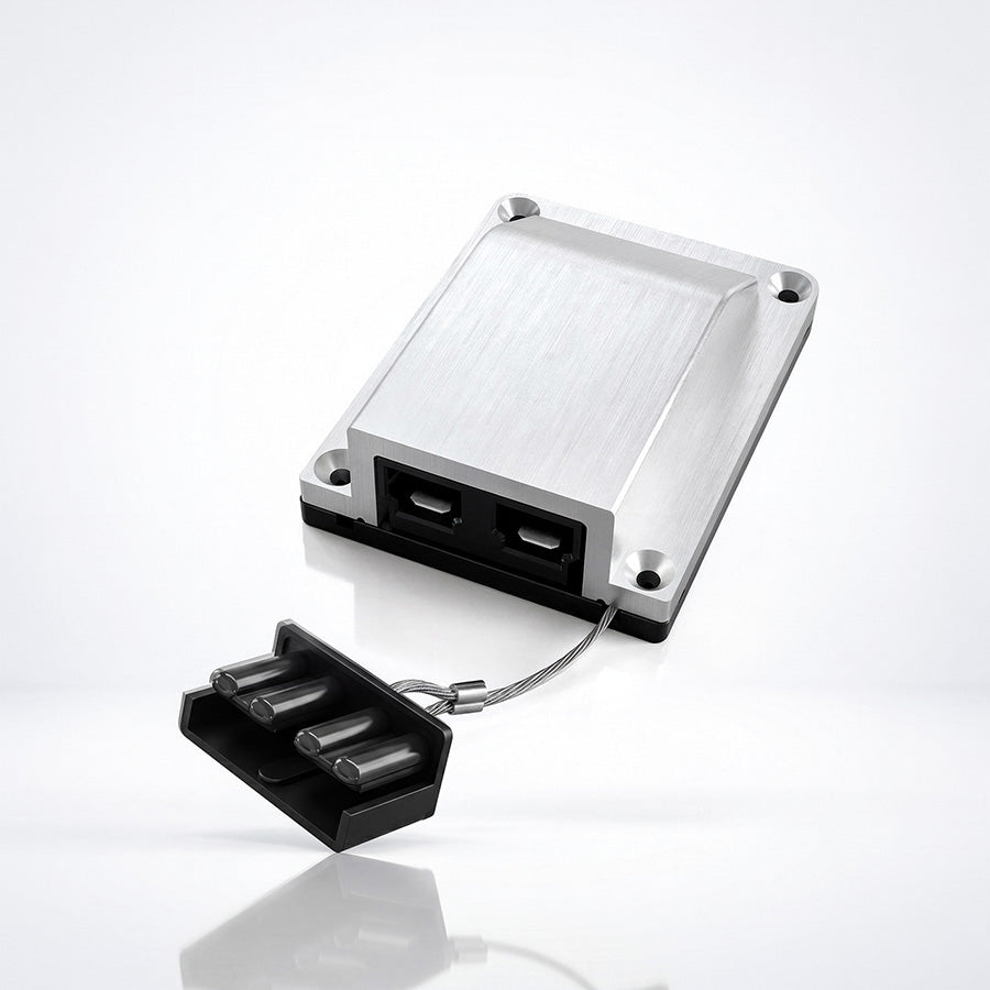 Silver billet Anderson mounting plate and cover, finish detail