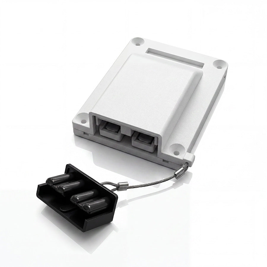 White 50A Anderson Plug Mount Slimline Nylon Housing